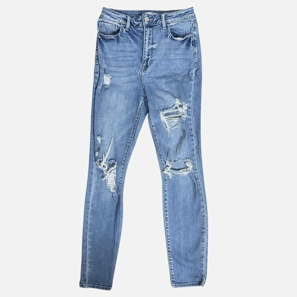Cello Women’s Distressed Skinny Jeans Size 7 Light Wash Stretch Denim